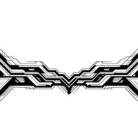Abstract Tech Lines Minimalist Black White vector