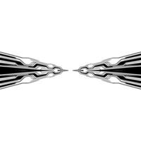 Futuristic Tech Line Art, Black and White Abstract vector