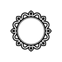Elegant Black and White Circular Decorative Frame Element, Minimalist vector