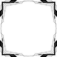 Futuristic Frame Border Techinspired , Square Element, White Space vector