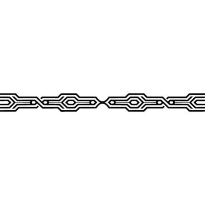 Minimalist Tech Border Geometric Black and White Pattern, Line Art .