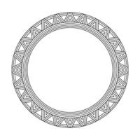Geometric Circle Frame Minimalist Black and White vector