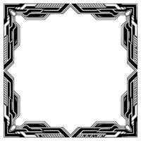 Art Deco Frame Geometric Black and Silver Border on White, Space for Text vector