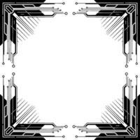 Futuristic Tech Frame Geometric Black and White , Illustration vector