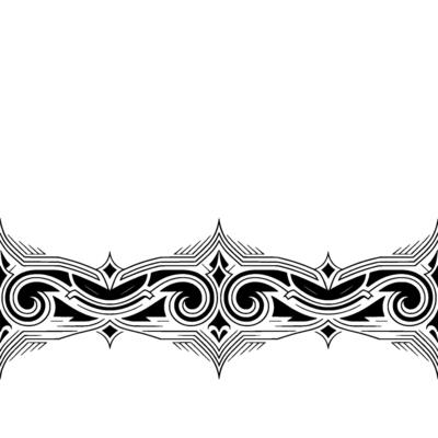 Intricate Black White Ornamental Border