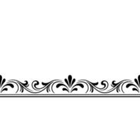 Elegant Black Floral Border on White Background, Minimalist vector