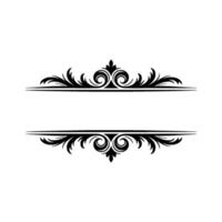 Elegant Black Decorative Frame Element on Light Gray Background vector