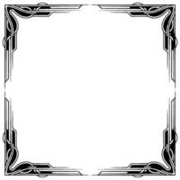 Art Deco Frame Template, Minimalist Elegant Border on White vector