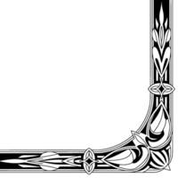 Art Deco Inspired Corner Frame, Black White Element vector
