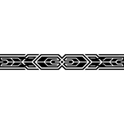 Geometric Black Band on White Background, Decorative Pattern