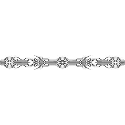 Minimalist Geometric Line Art Border, Abstract Tech Pattern on White