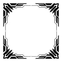 Art Deco Frame With Geometric Leaves on White Background vector