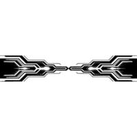Futuristic Tech Interface Black White Geometric on Gray Backdrop vector