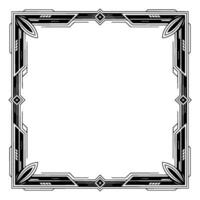 Art Deco Frame Geometric Border , Black and White, Empty Space vector