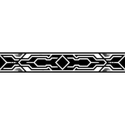 Geometric Border in Black, White and Gray, Modern Ornament