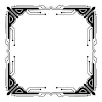 Geometric Tech Frame Border in Black and White vector