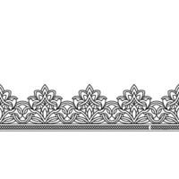 Elegant Floral Border in Black and White, Pattern vector