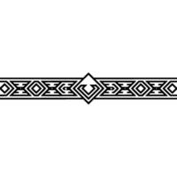 Geometric Aztec Border , Black Gold on White vector