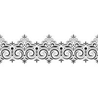 Elegant Black Scroll Border on Cream Background Decorative vector