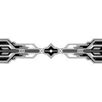 Geometric Futuristic Abstract Border in Black and White vector