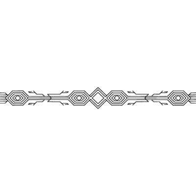 Abstract Geometric Border, Black Lines on White, Minimalist