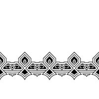 Geometric Border Ornament Minimalist Black White Pattern on White vector