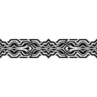 Geometric Ornament Border in Black and White, Decorative vector