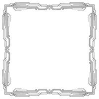 Geometric Tech Frame, Minimalist Border, White Background vector