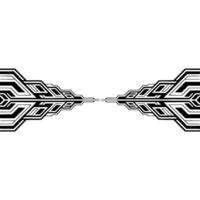 Futuristic Tech Line Black White Abstract Border vector
