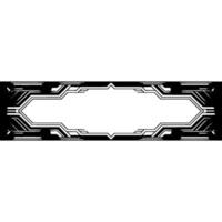 Futuristic Tech Frame Black and Silver Element vector