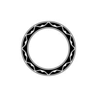 Geometric Circle Frame Black and White Element vector