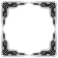 Art Deco Frame Geometric Black White for Invitations, Certificates vector