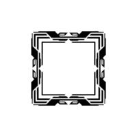 Geometric Frame Black and White Abstract Border vector