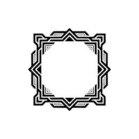 Art Deco Frame Geometric Black White on White Background vector