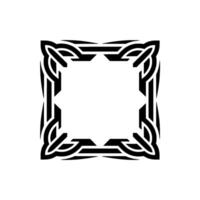 Abstract Celtic Knot Border Frame on White, Minimalist vector