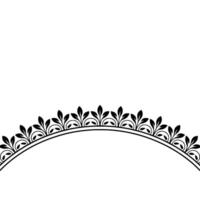 Elegant Black Foliage Arch on White Background vector