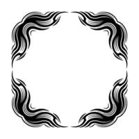 Tribal Frame Black and White Border With Geometric Flourishes vector