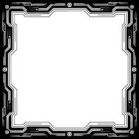 Futuristic Tech Frame Geometric Border , Abstract Modern Edge vector