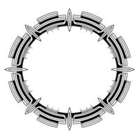 Art Deco Circular Border With Geometric Elements vector