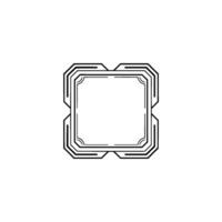 Geometric Frame Minimalist Black White Element vector