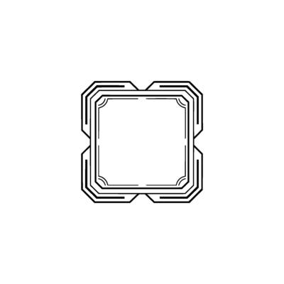 Geometric Frame Minimalist Black White Element