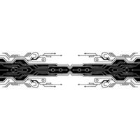 Abstract Black and White Circuit Board Element vector