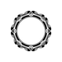 Elegant Geometric Circular Frame in Grayscale, Blank Space vector
