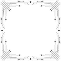 Minimalist Tech Border Frame, Circuit Board , Blank Space vector