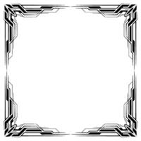 Futuristic Geometric Frame Black Lines on White, Empty Space, Modern vector