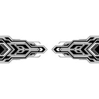 Abstract Geometric Minimalist Black White Tech Pattern vector