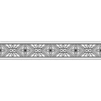 Elegant Geometric Border Floral Pattern, Minimalist Style, . vector
