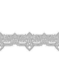 Geometric Border Ornament, Line Art, Symmetrical , White Space vector