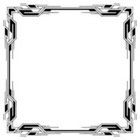 Art Deco Frame, Geometric Border, Black and White Illustration, Empty Space vector