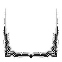 Futuristic Circuit Border Frame Hitech on White vector